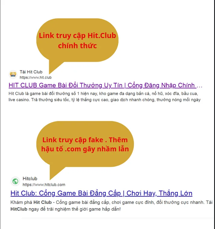Logo chính thức Hit.Club có hiệu ứng nổi bật hoặc bóng sáng, còn logo giả Hit.Club thường phẳng và thiếu chiều sâu.